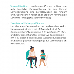 Qualifikation von Lerntherapeuten