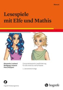 Umschlag des Manuals digitales Trainings "Lesespiele mit Elfe und Mathis" zur Verbesserung der Lesefertigkeiten für die Grundschüler